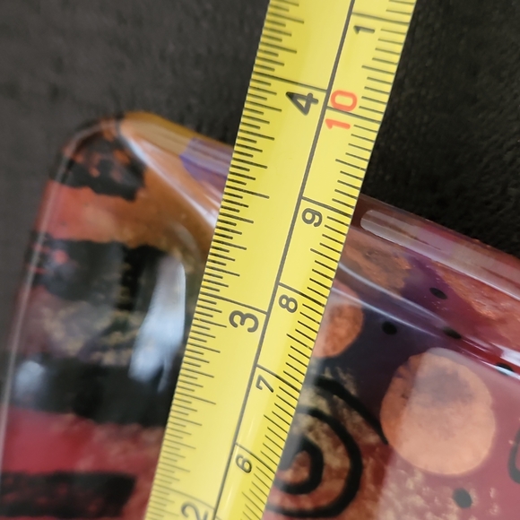 VINTAGE 1970S BOHO DECOR ABSTRACT ARTIST SIGNED GLASS PALLETES(6). - Picture 14 of 15